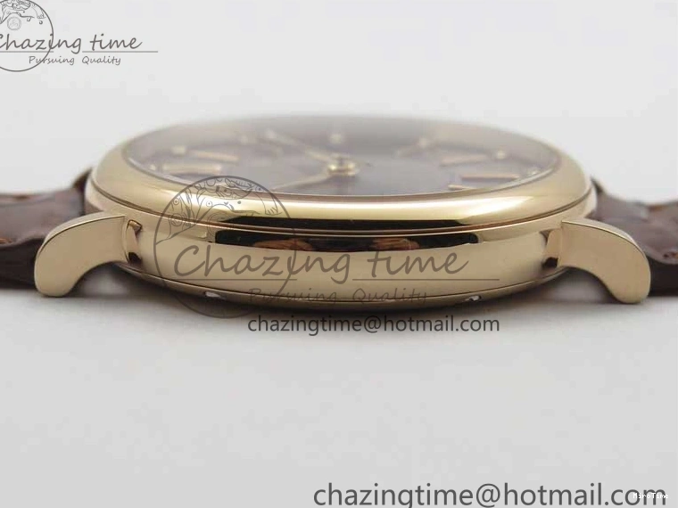 MIROTIME 0313 Portofino 37mm RG V7F 1:1 Best Edition Gray Dial on Deep Brown Leather Strap A SunProtective 7090